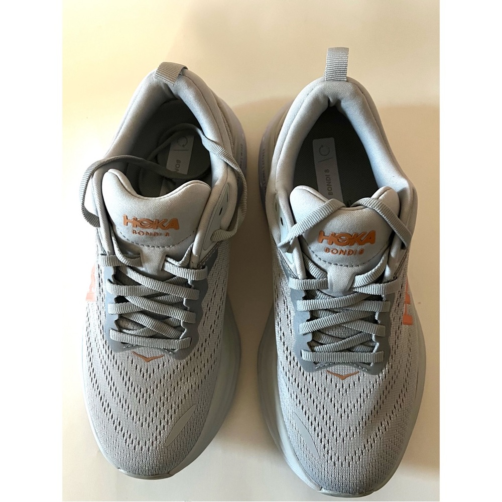 HOKA Bondi 8 Women's Gray Running Shoes - Picture 5 of 12